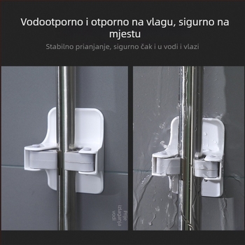 Ljepljivi klip za mop – kupaonica, zid, bez bušenja, višenamjenski držač mop i metla