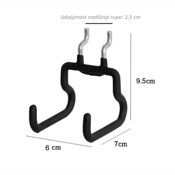 Držač za perforiranu ploču bez bušenja, svjež modern stil, duljina 7 cm, razmak otvora 2,5 cm, za organizaciju iPada