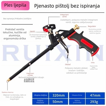 Dance of Glue pištolj za pjenasto ljepilo za poliuretansko brtvilo – potpuno metalno kućište