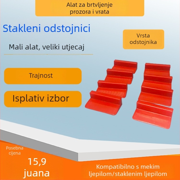 Nova staklena podloga za montažu s dvostrukim ljepilom, za spojeve vrata i prozora