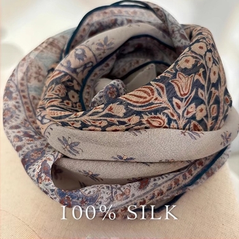 100% svila, kvadratni šal 65×65 cm, tanak i prozračan, elegantan klasičan stil za proljeće i ljeto