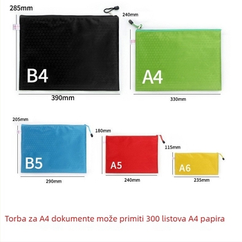 A4/A5 vodootporna debela torba za dokumente s nogometnim uzorom, zatvaračem i prilagođenim logom