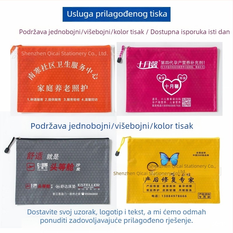 A4/A5 vodootporna debela torba za dokumente s nogometnim uzorom, zatvaračem i prilagođenim logom