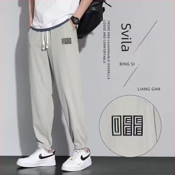 Muške ljetne hlače Ice Silk, tanke, elastične, brzo se suše, prozračne, slobodnog kroja, jogger sportske hlače
