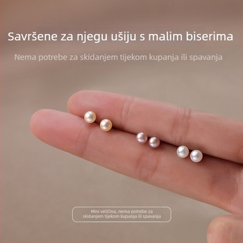 S999 sterling srebro, prirodni slatkovodni biseri, ženske naušnice s geometrijskim dizajnom