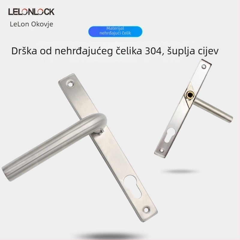Prilagođeni set brave za vrata od nehrđajućeg čelika s termičkim prekidom aluminija, model 8530, jednopunktni ručni zaključavač za balkonska PVC vrata