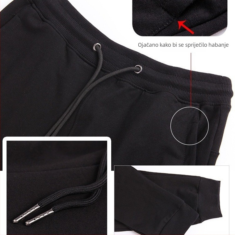 Muške casual hlače od pamuka za proljeće i jesen, široke jogger hlače, sportske hlače, udobne