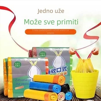 Debeli šarene vrećice za otpad s povlačnom vrpcom i automatskim zatvaranjem, za kućnu upotrebu