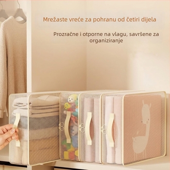 Četverodijelni set za skladištenje posteljine sa čvrstom torbom, za pohranu plahti i navlaka za deku, vodootporan i otporan na prašinu