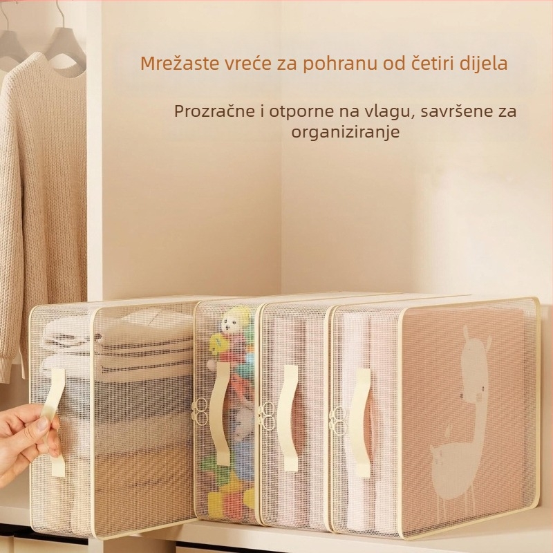 Četverodijelni set za skladištenje posteljine sa čvrstom torbom, za pohranu plahti i navlaka za deku, vodootporan i otporan na prašinu