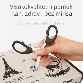 Kutija za skladištenje od pamuka i lana sa poklopcem, stolni organizator za knjige, sklopiva kutija za pohranu igračaka, otporna na prašinu