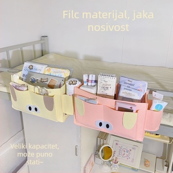 Vješena torba za pohranu uz krevet, filc-organizator za studentsku sobu, gornja postelja, višestruka namjena