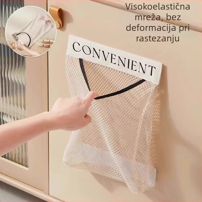 Zidna mreža za pohranu plastičnih vrećica za kuhinju, velika kapaciteta