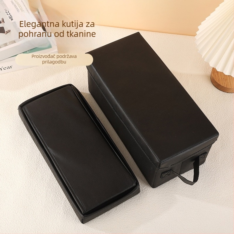 Tekstilna kutija za CD, sklopivi stolni organizator s poklopcem od netkanog materijala, 33×15×14 cm