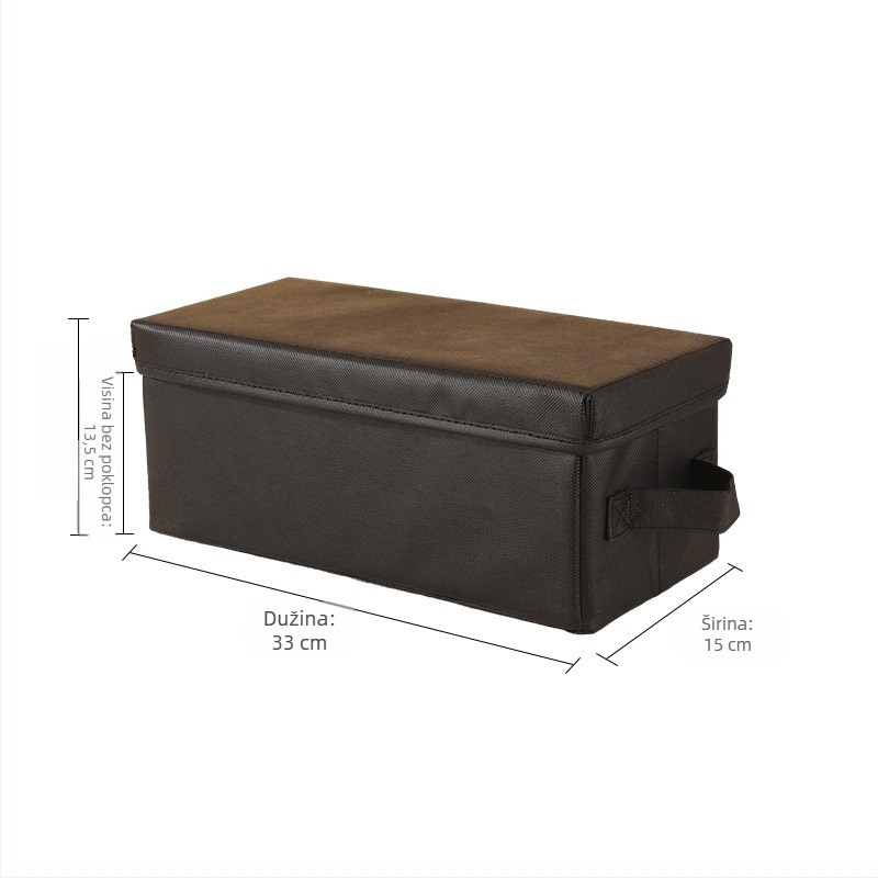 Tekstilna kutija za CD, sklopivi stolni organizator s poklopcem od netkanog materijala, 33×15×14 cm