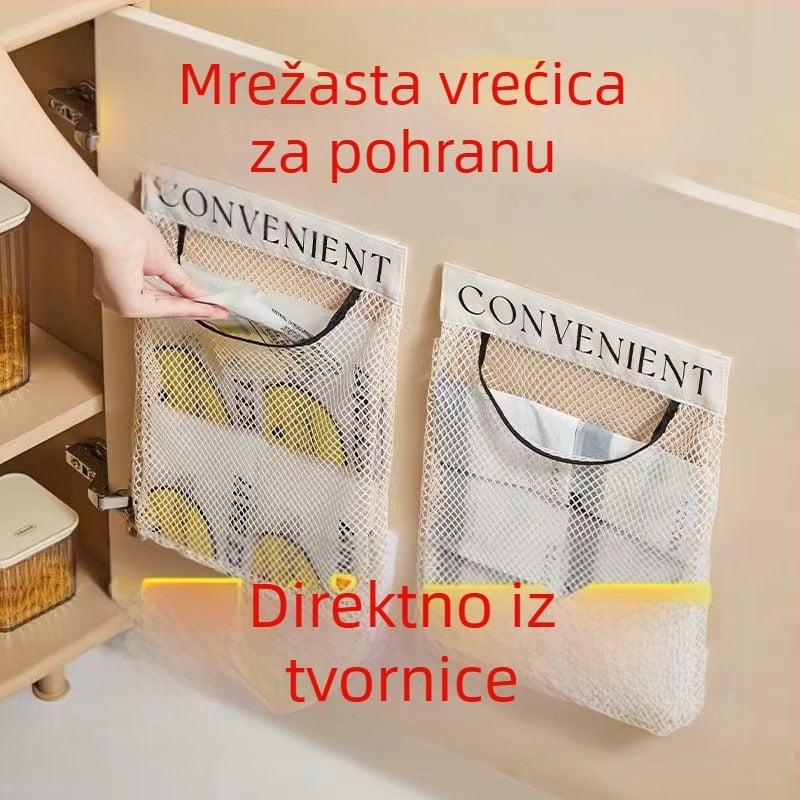 Zidna kuhinjska torba za pohranu s prozračnom mrežicom za plastične vrećice
