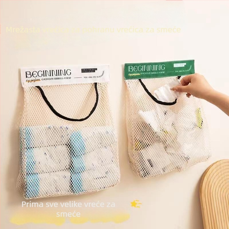 Zidna kuhinjska torba za pohranu s prozračnom mrežicom za plastične vrećice
