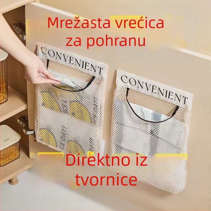 Zidna kuhinjska torba za pohranu s prozračnom mrežicom za plastične vrećice