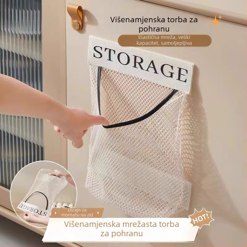 Višenamjenski mrežasti zidni organizator za kuhinjske vrećice za smeće