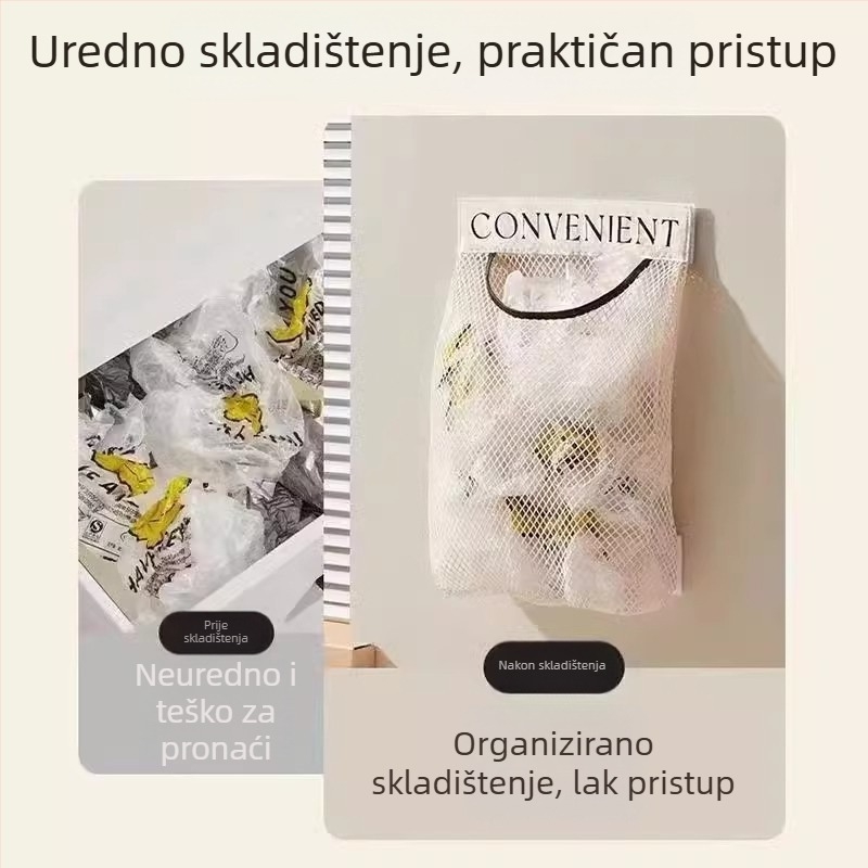 Višenamjenski mrežasti zidni organizator za kuhinjske vrećice za smeće