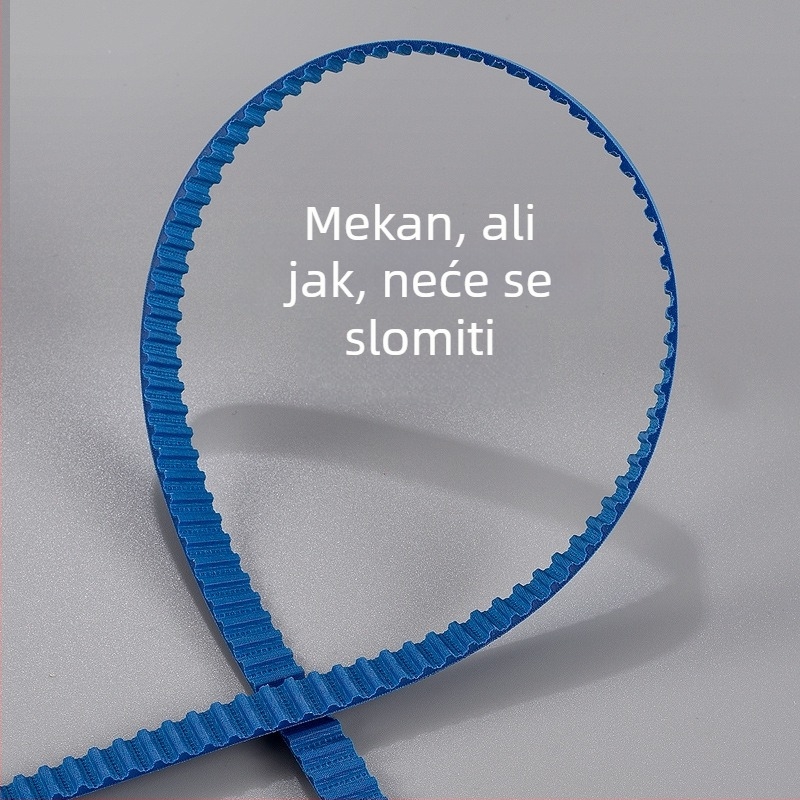 Plava poliuretanska sinhrona zupčasta traka za šinu zavjesa, visoke čvrstoće, model CH-JLSTPD20210121, dimenzije 11.5 mm × 1000 mm