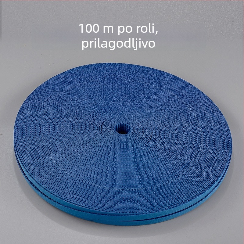 Plava poliuretanska sinhrona zupčasta traka za šinu zavjesa, visoke čvrstoće, model CH-JLSTPD20210121, dimenzije 11.5 mm × 1000 mm