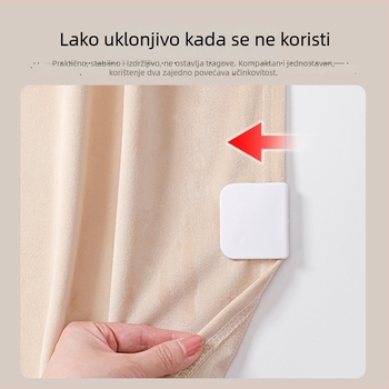 Dva bezbušna klipsa za zavjesu za tuširanje, bočni klipsovi za kupaonicu, samoljepljivo pričvršćivanje
