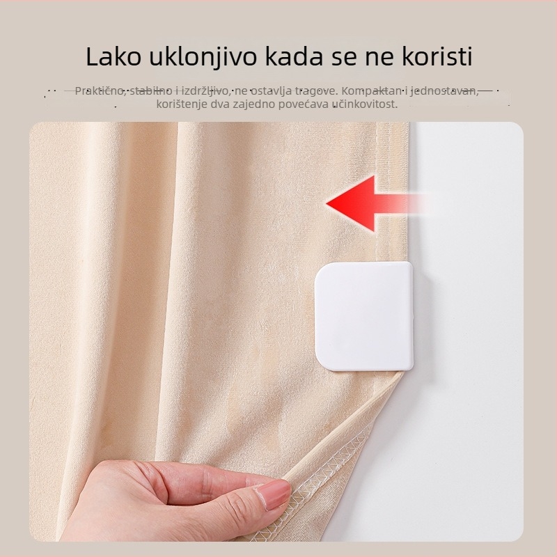 Dva bezbušna klipsa za zavjesu za tuširanje, bočni klipsovi za kupaonicu, samoljepljivo pričvršćivanje