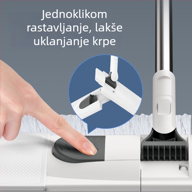 Veliki industrijski mop za prašinu s plosnom glavom, mikrovlakna glava i ručica od nehrđajućeg čelika