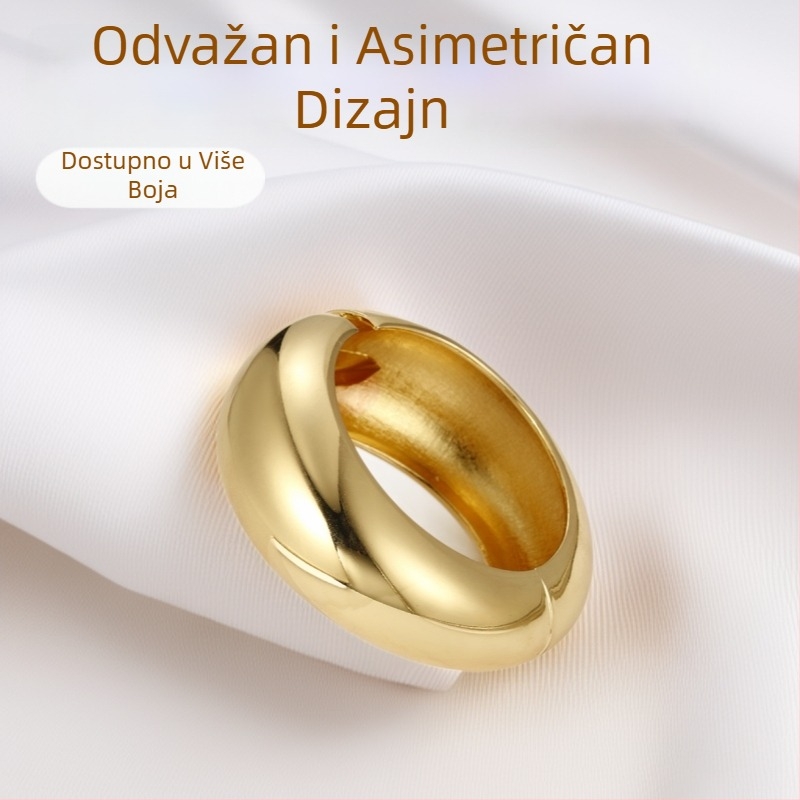 Yunshang zlatna narukvica — odvažan asimetričan dizajn za žensku zapadnjačku modu