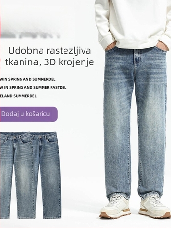 Maple House muške traperice od denima, slim fit, elastične, ravnog kroja, europski stil, proljeće 2026