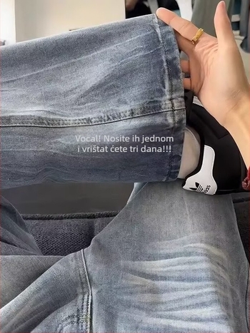 Muške traperice u američkom stilu, izblijedjeli denim s uzorkom munje, slim fit, mikro-flare, straight kroj
