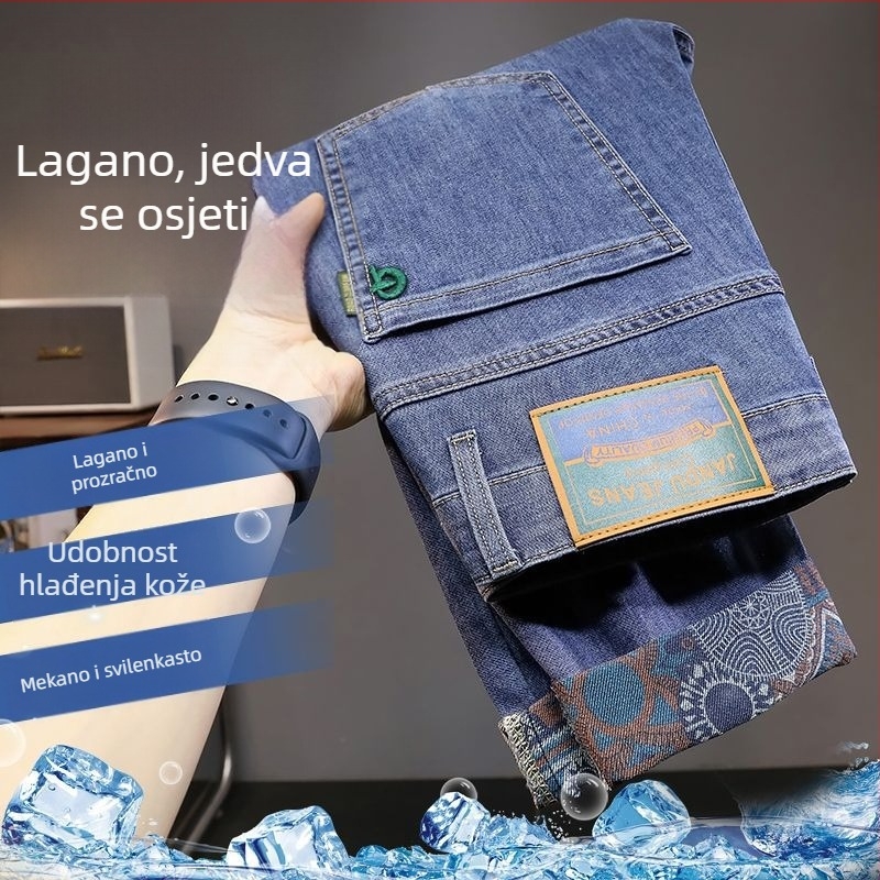 Muške traperice slim-fit, ravnog kroja, elastični denim