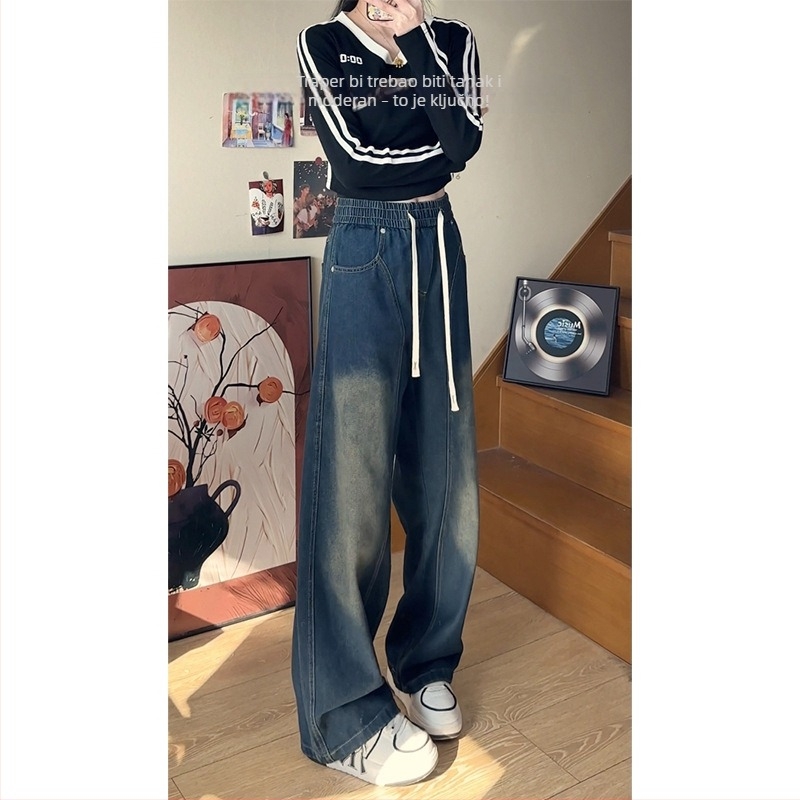 Traperice od denima, proljeće 2026, retro High Street stil, slobodan ravni kroj, unisex casual hlače