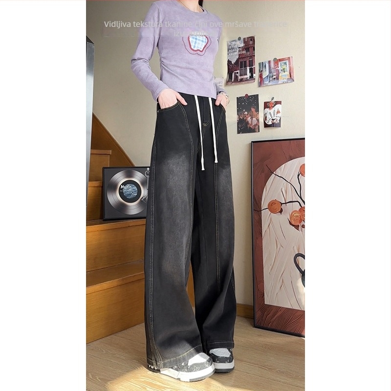 Traperice od denima, proljeće 2026, retro High Street stil, slobodan ravni kroj, unisex casual hlače