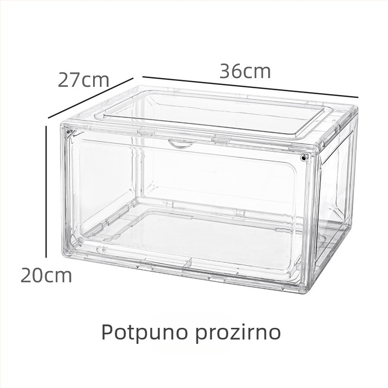 Prozirna kutija za cipele AJ s akrilnim bočnim vratima, veliki ormar za tenisice, magnetsko skladište otporno na prašinu