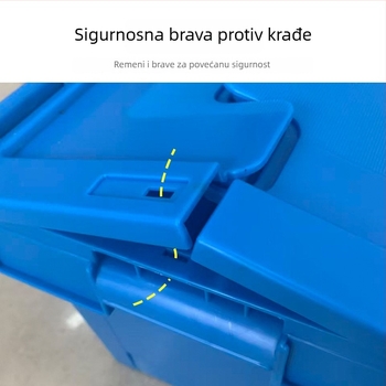 Plastična kutija s nagibnim umetkom i poklopcem, stohoviva turnover kutija, debeli plast