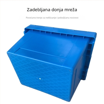 Plastična kutija s nagibnim umetkom i poklopcem, stohoviva turnover kutija, debeli plast
