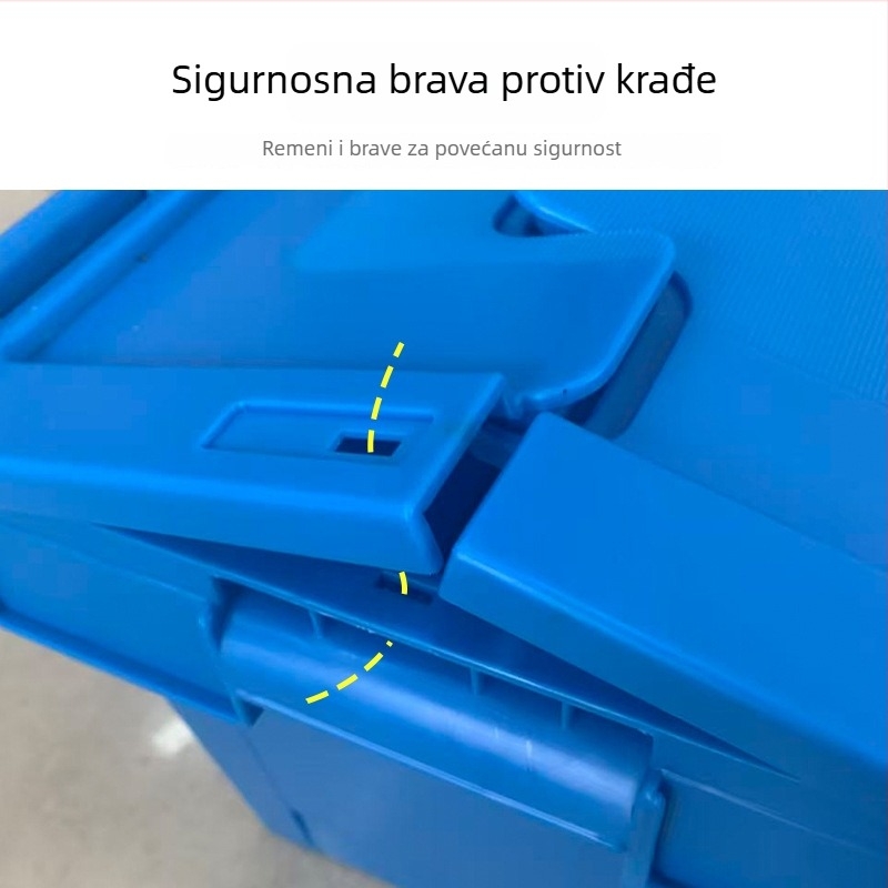 Plastična kutija s nagibnim umetkom i poklopcem, stohoviva turnover kutija, debeli plast