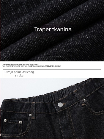 Muški traper Capri šorc u retro stilu, s izvorne boje, ljetni dizajn, blok boja, američki stil srednje duljine, slobodan kroj.