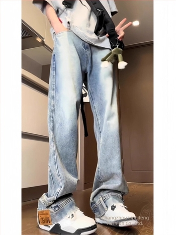 Muške traperice ravnog kroja, Reverse-Wear, 190 cm visok, ekstra dugo, američki high street vibe