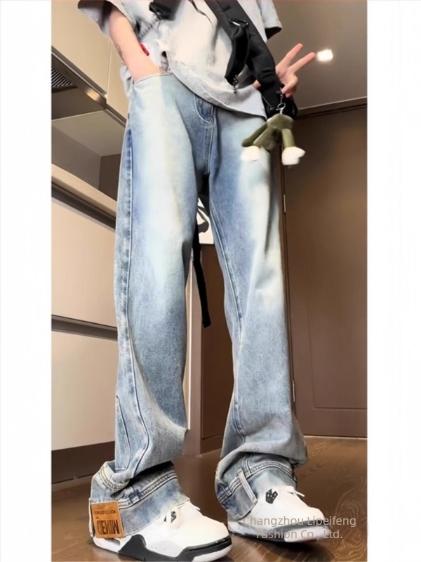 Muške traperice ravnog kroja, Reverse-Wear, 190 cm visok, ekstra dugo, američki high street vibe