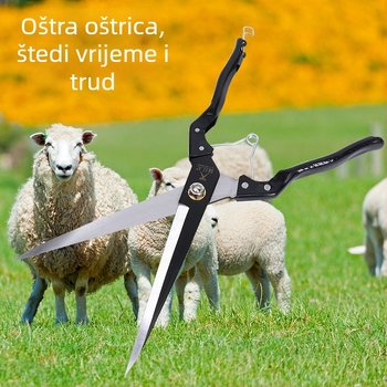 Škare za vunu životinja od manganskog čelika, škare s ravnim vrhom, ručne opružne, kožne škare