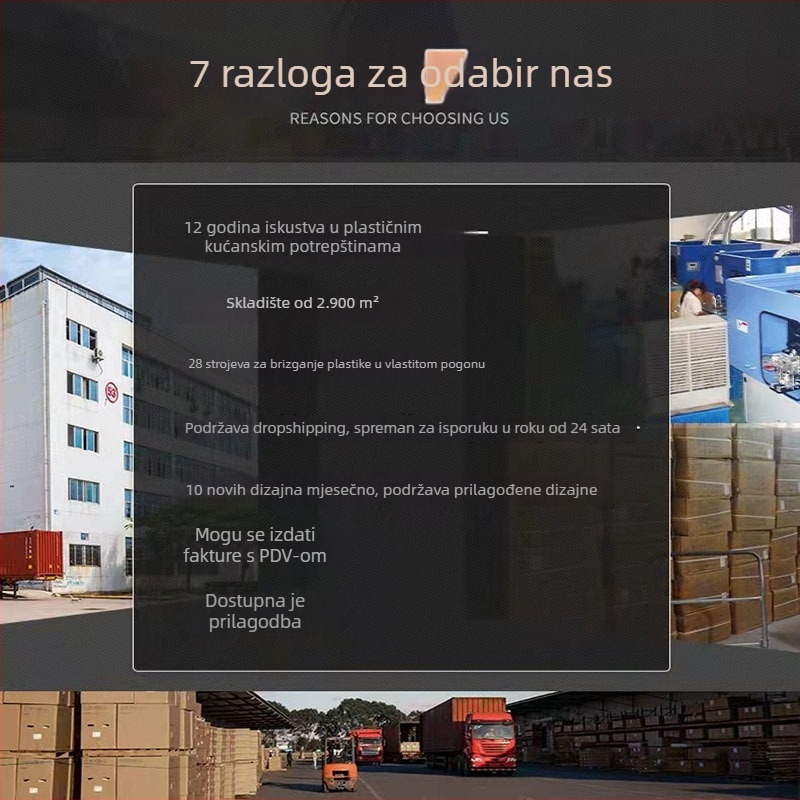 Plastični dvostruki stalak za posuđe s poklopcem, za kućnu pohranu i odvodnju