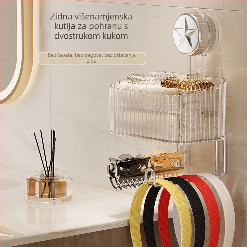 Plastični organizator za kozmetiku u obliku zvjezdice s pet krakova — zidni višenamjenski stalak za šminku, kuhinju i kupaonicu