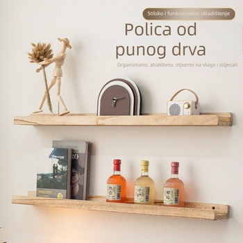 Nordijski minimalistički petoslojni zidni drveni regal za pohranu – za spavaću sobu, kuhinju i kućnu uporabu