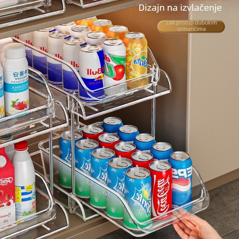 Prozirni organizator za grickalice i napitke, dvostruki sloj
