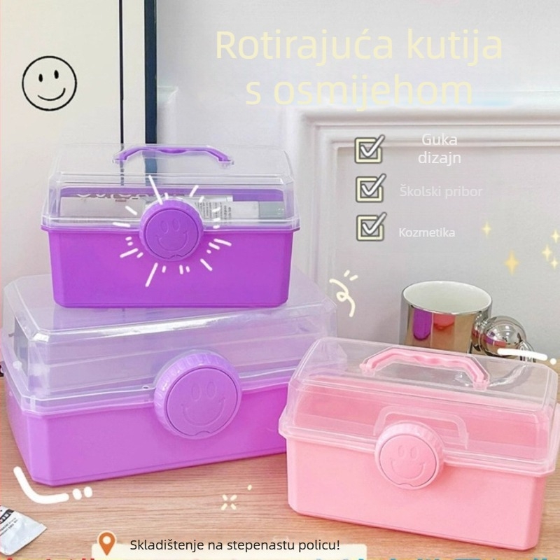 Višestruka kutija za umjetnost s 18 pretinaca – prijenosni organizator za materijale za crtanje, kozmetiku i male lijekove