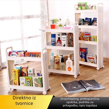 Dvostruki regał za pohranu u kuhinji, pogodan za frižider i kupaonu