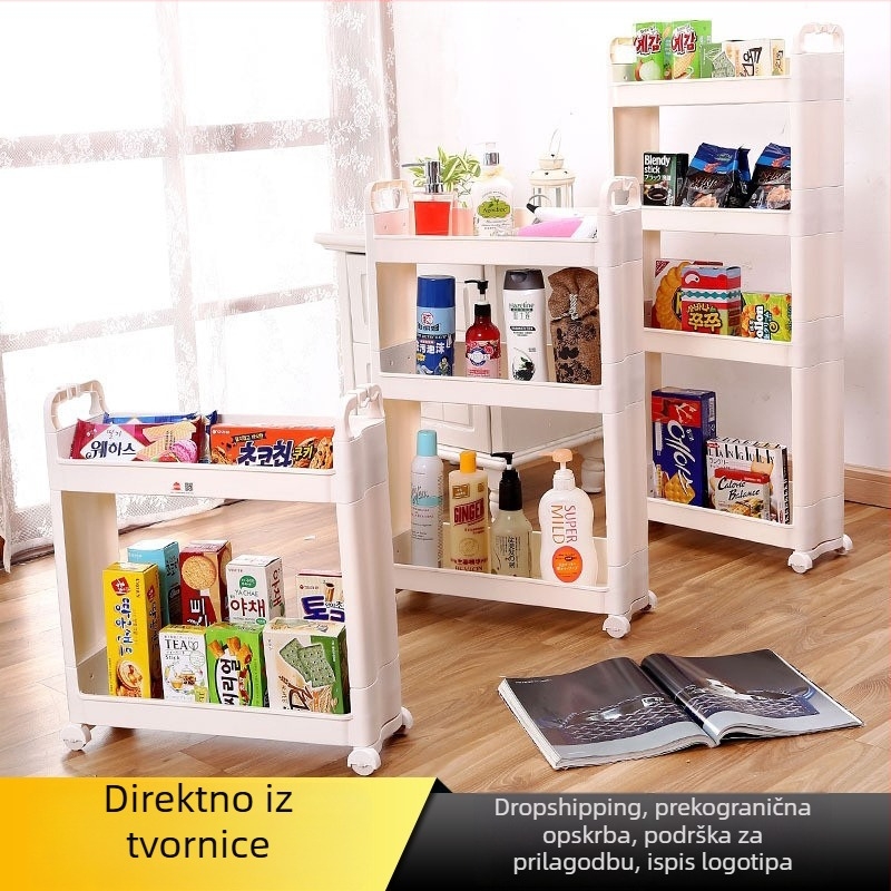 Dvostruki regał za pohranu u kuhinji, pogodan za frižider i kupaonu